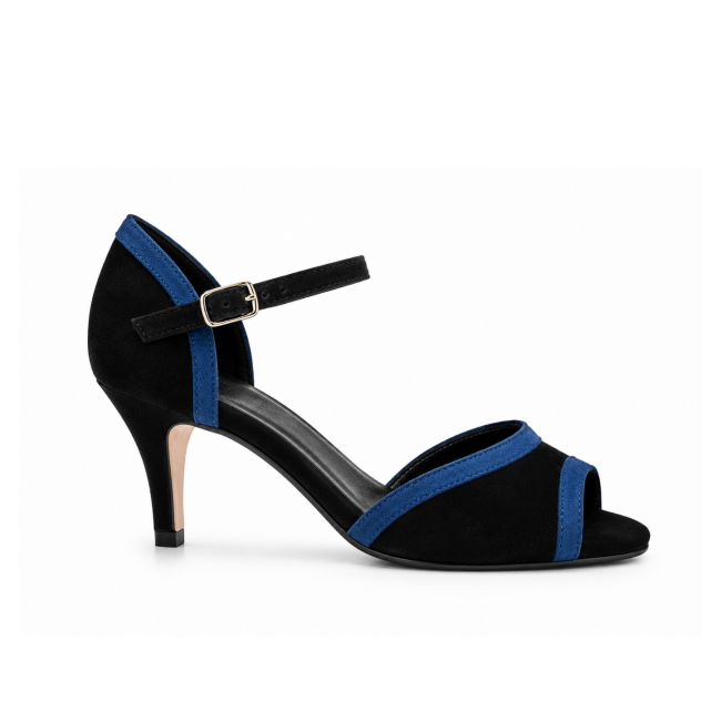 Corina – Escarpin bi-colore ouvert cuir